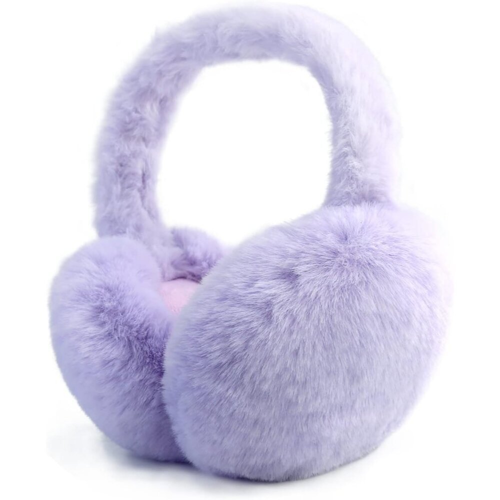 Foldable Faux Fur Ear Muffs for Women Warm Winter Ear Warmers Headband